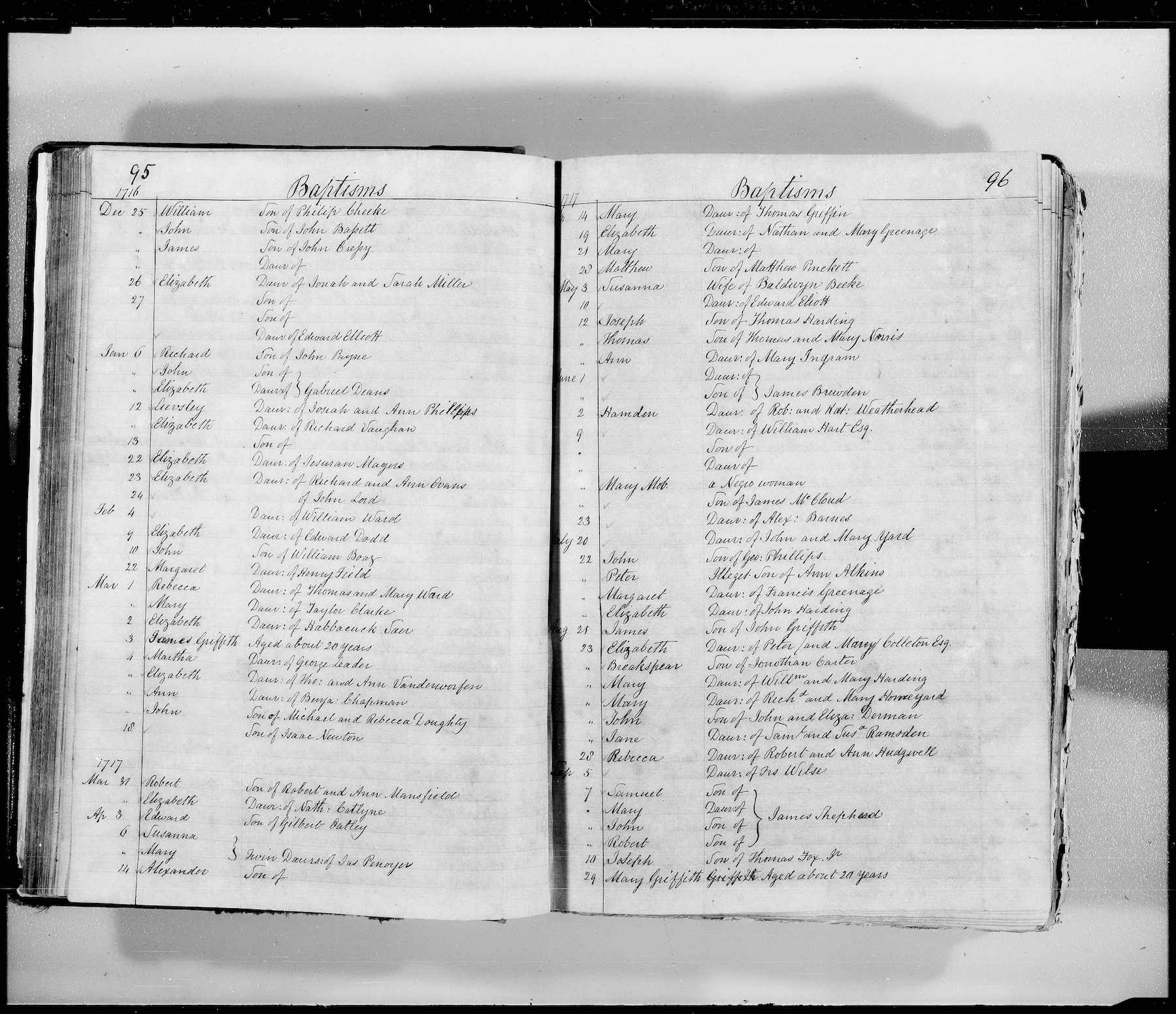 Baptism Ann Chapman 1716