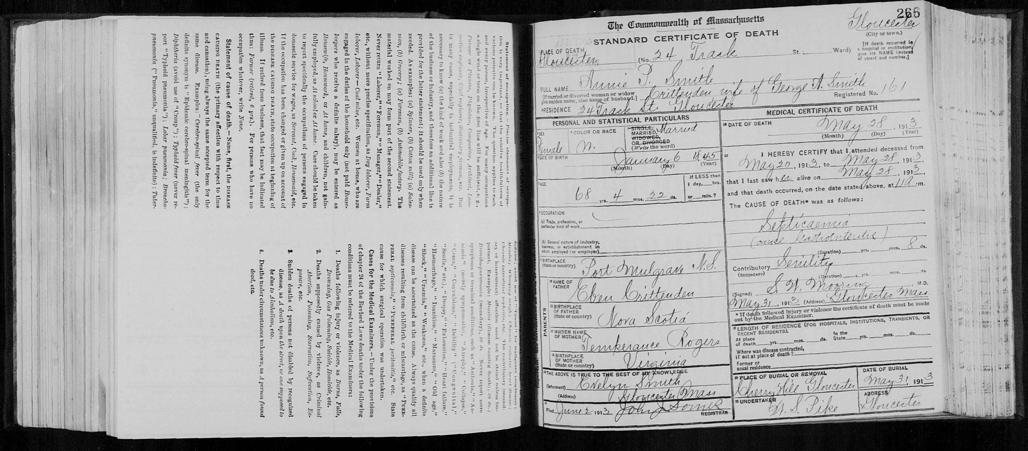 Death Annie P Smith