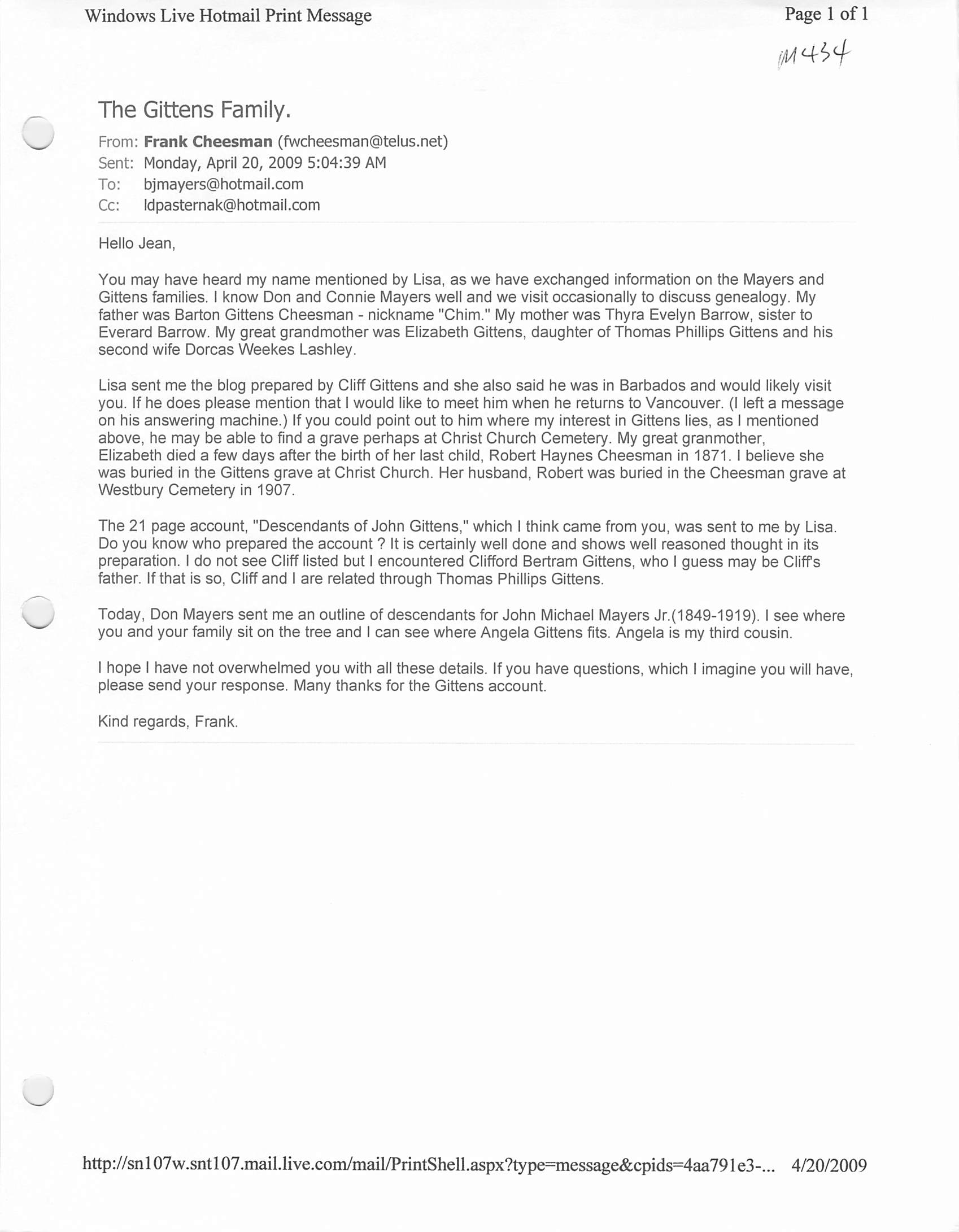 Email Frank Cheesman