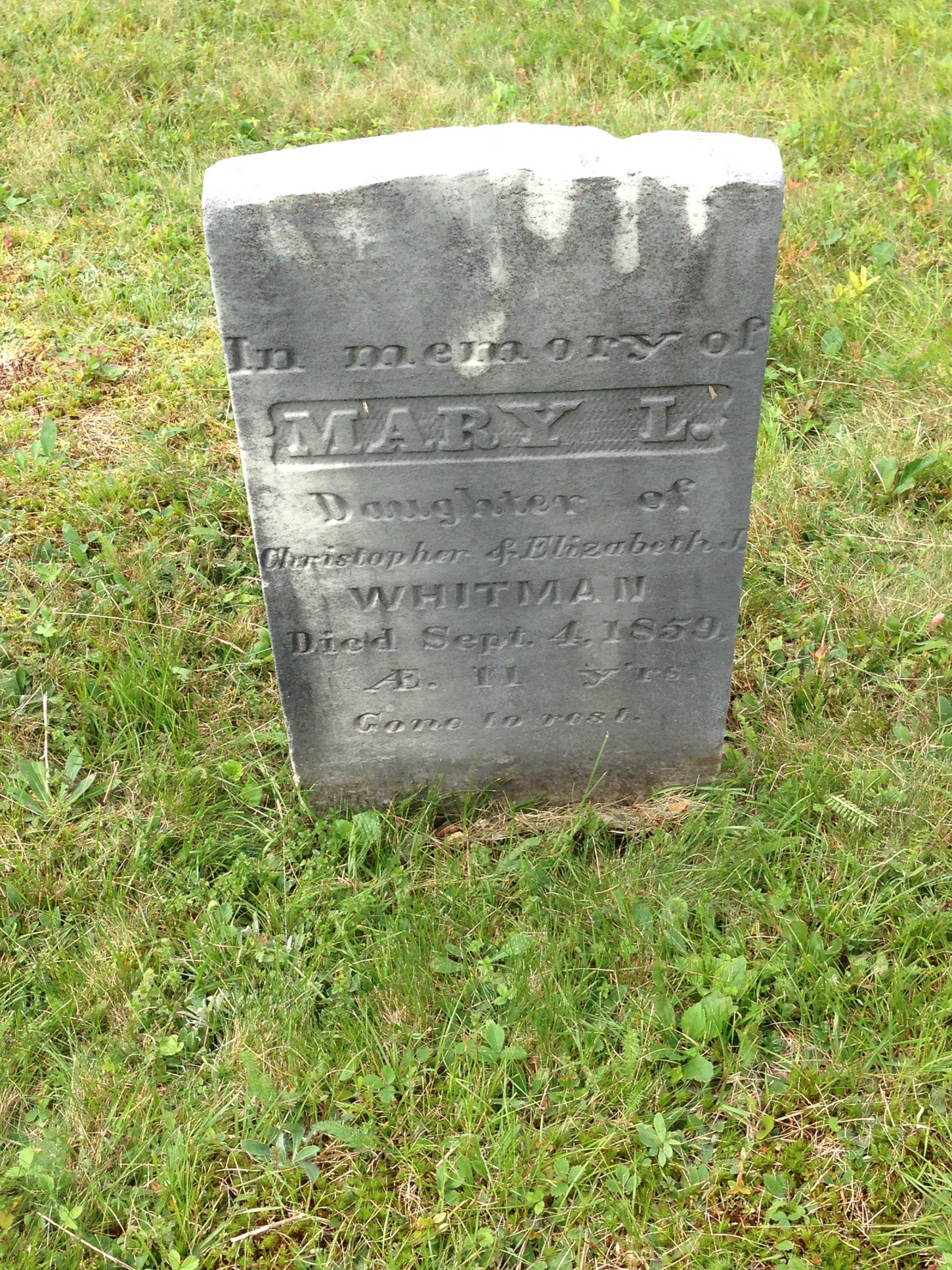 Headstone Mary Whitman