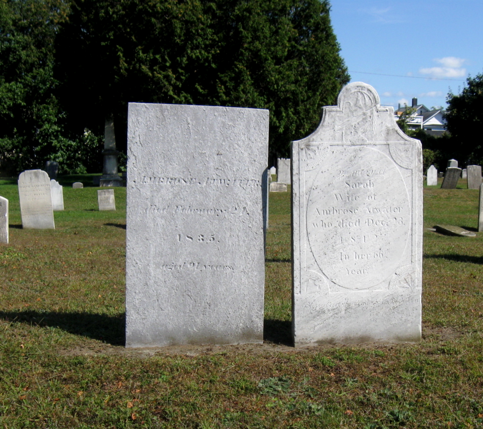 Headstones Ambrose and Sarah Atwater