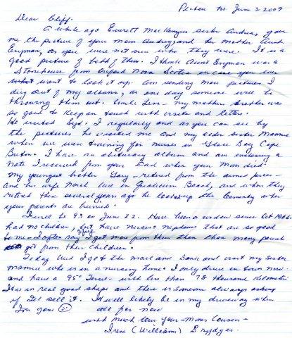 Letter from Irene (Williams) Brydges