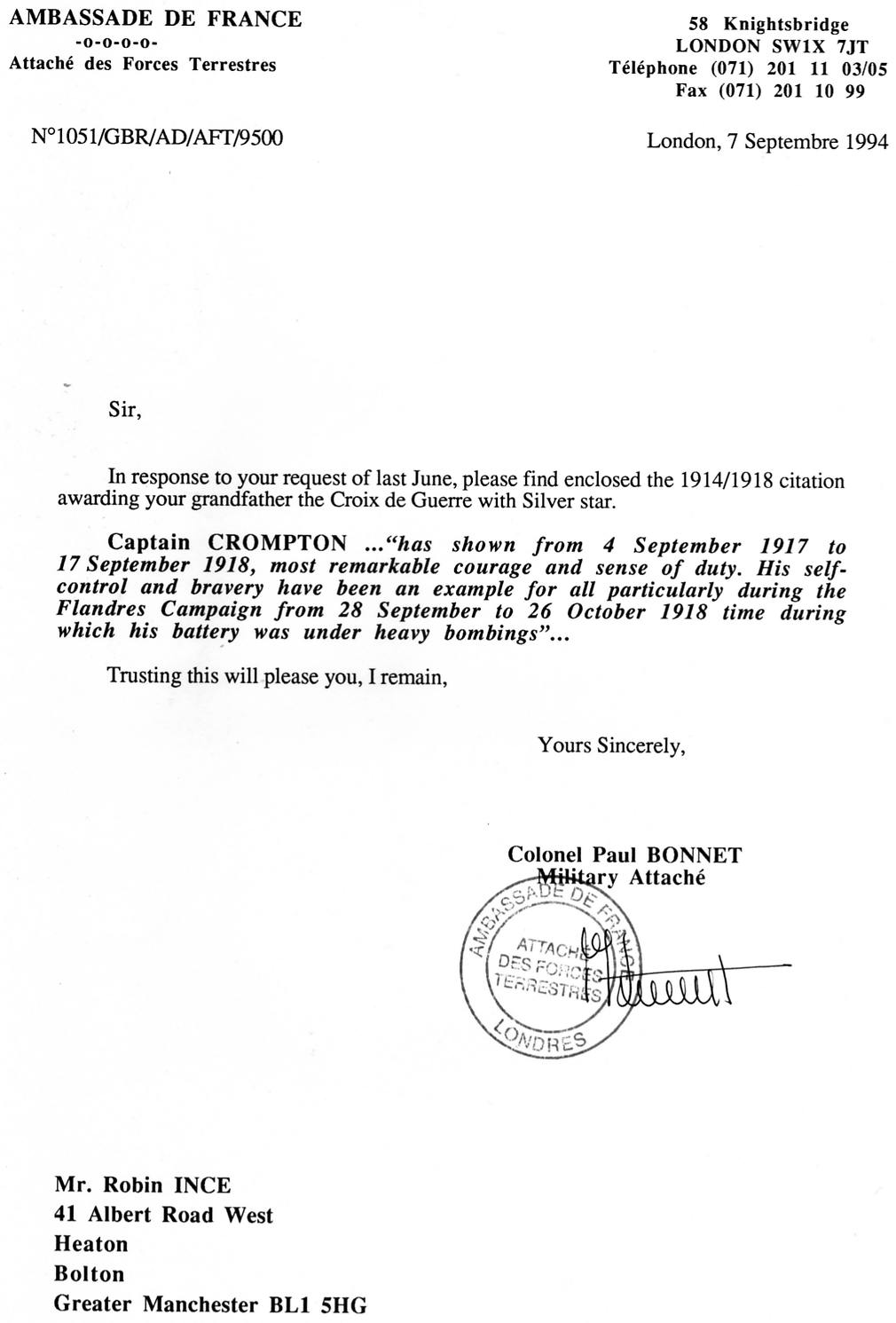 Letter re John Y Crompton's Croix de Guerre.jpg