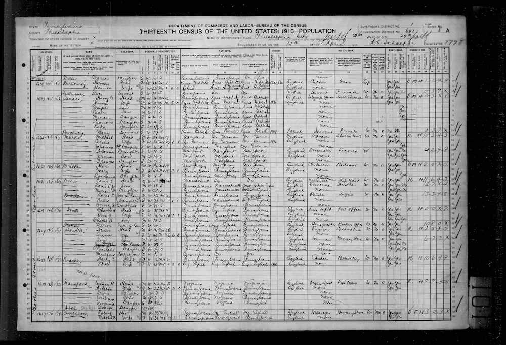 Louis L Drew 1910 census