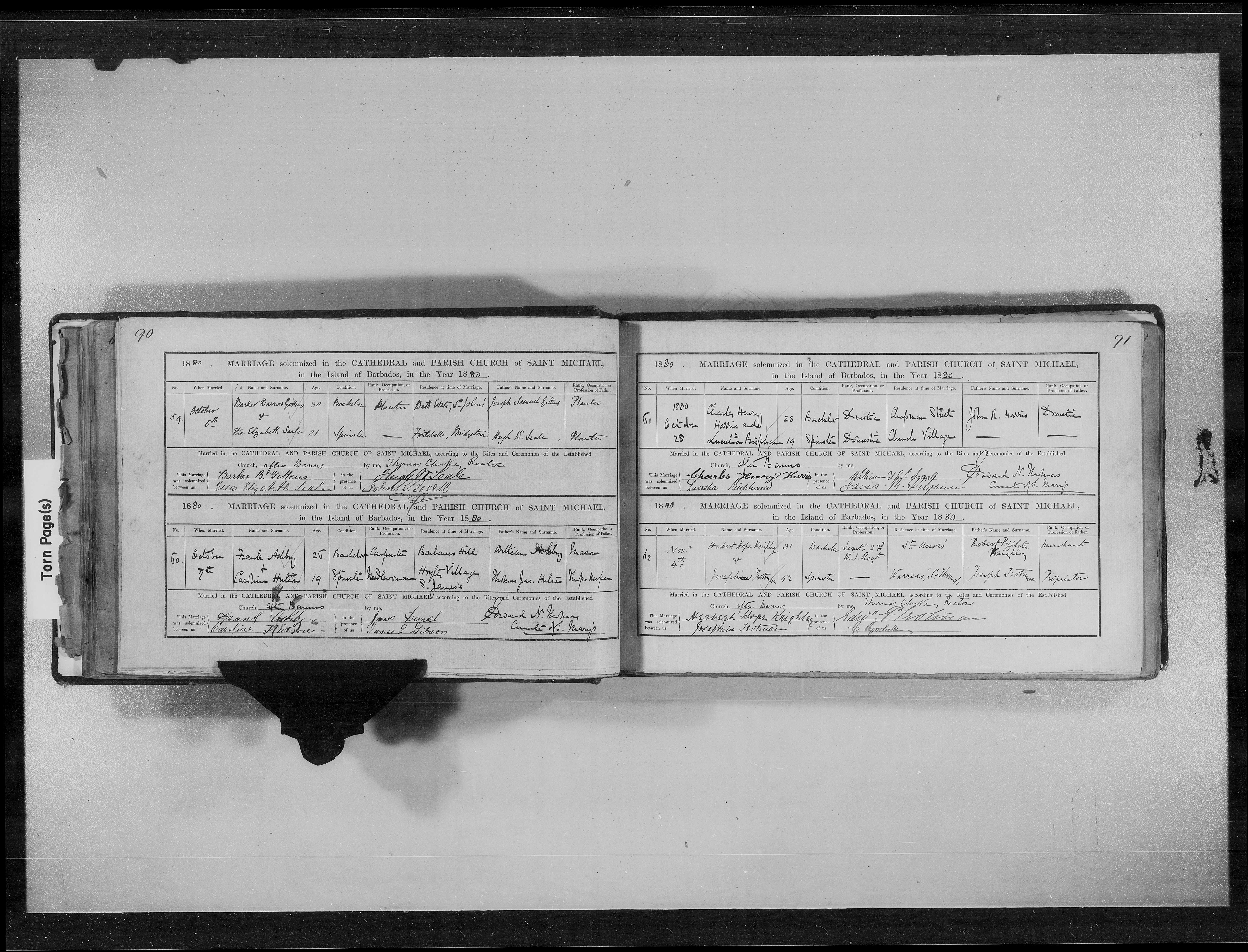 Marriage Gittens to Seale