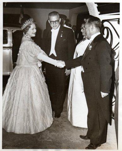 Nigel and Queen Mother leaving a reception in Jamaica