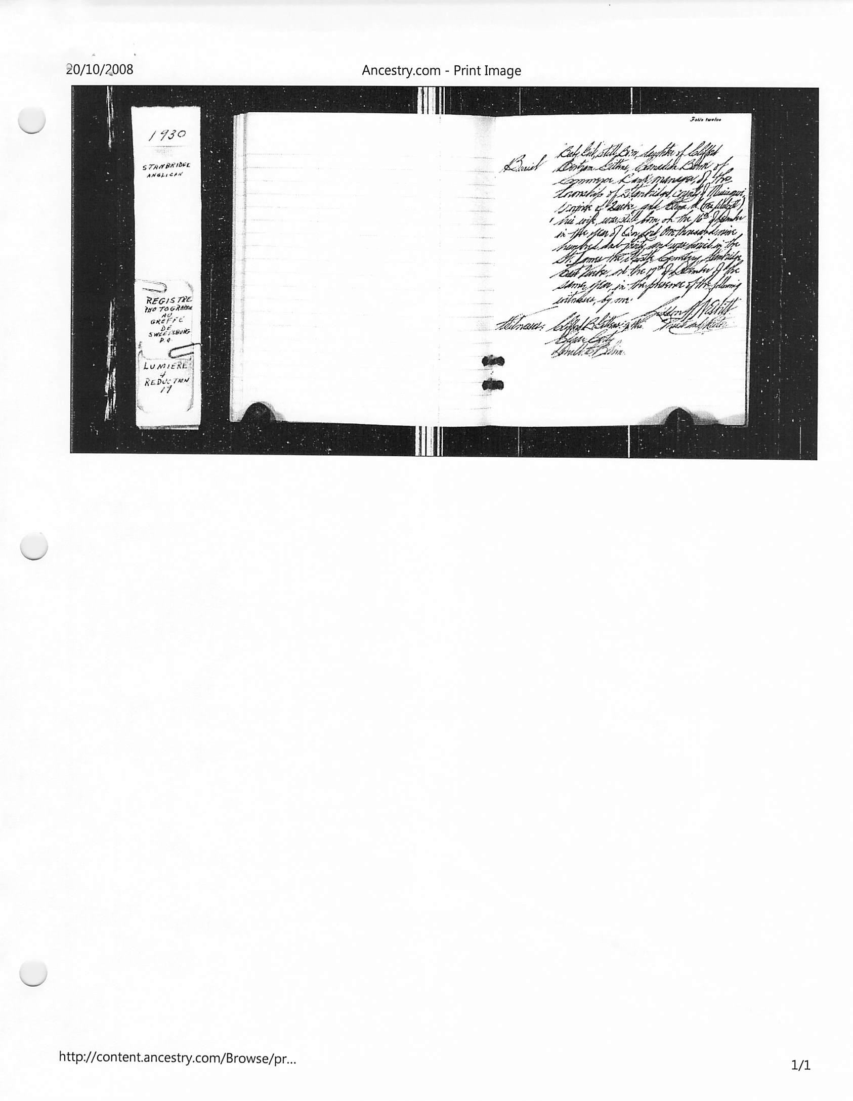 Still born birth record