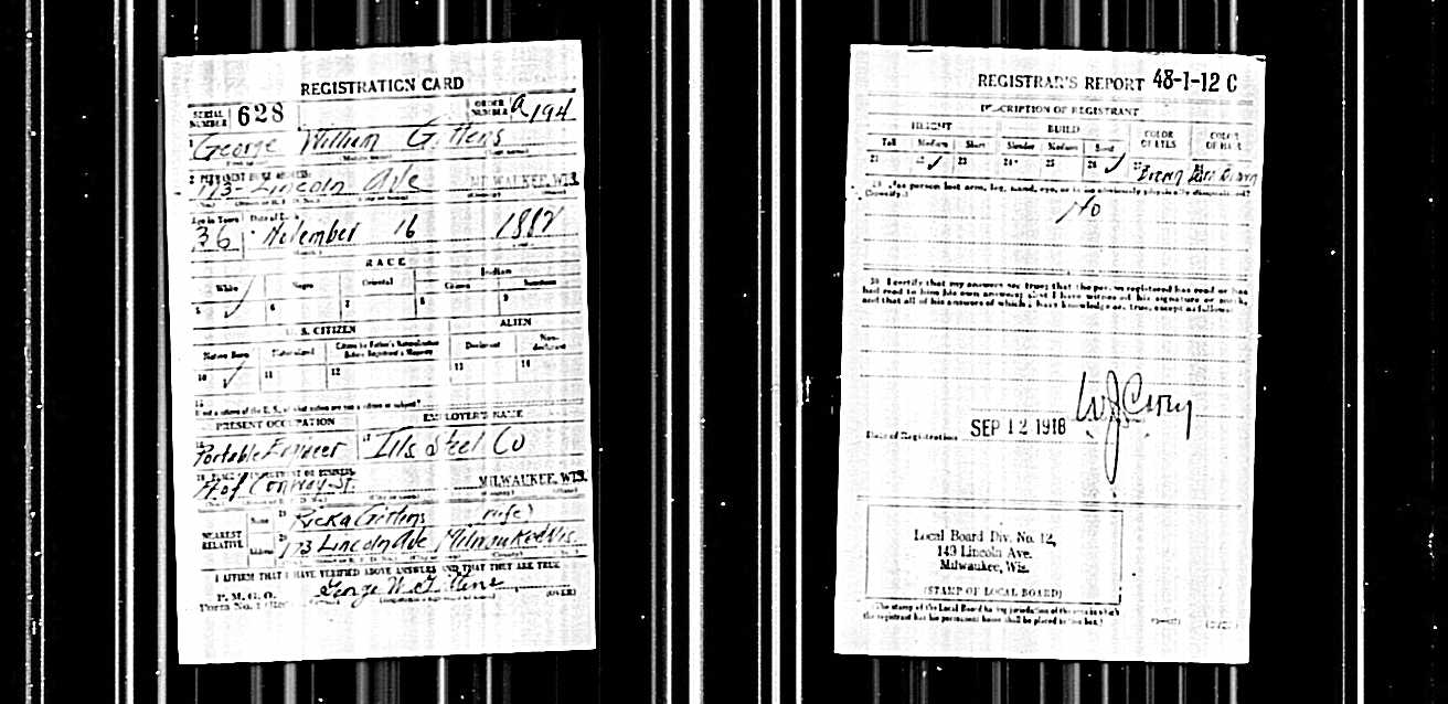 U.S.WorldWarIDraftRegistrationCards1917-1918ForGeorgeWilliamGittens.jpg