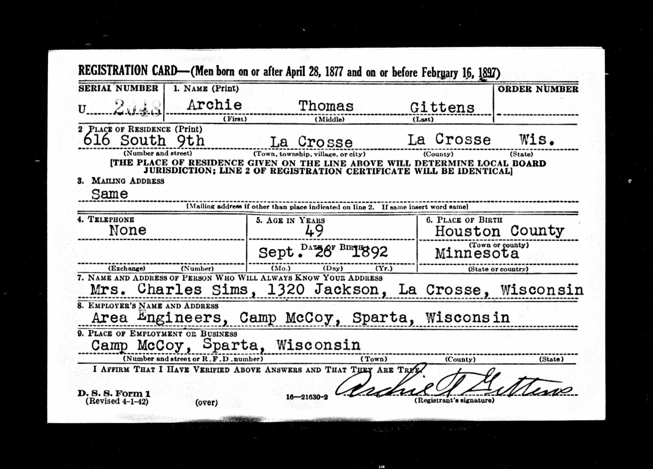 U.S.WorldWarIIDraftRegistrationCards1942ForArchieThomasGittens.jpg