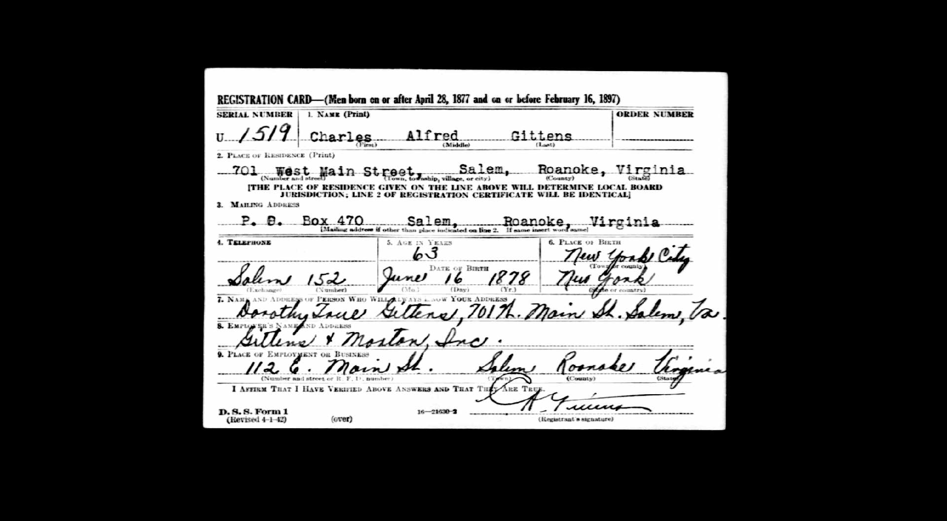 U.S.WorldWarIIDraftRegistrationCards1942ForCharlesAlfredGittens.jpg