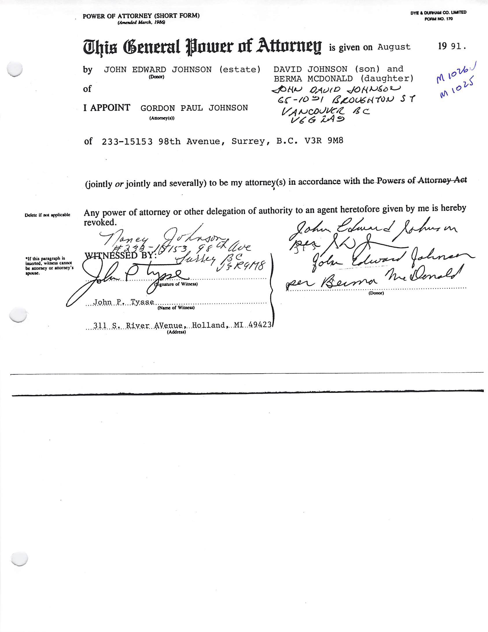 Power of Attorney